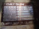 DATSUN 5,000# Cushion Tired Forklift, s/n PF02-001356