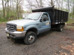 2000 FORD Model F-350XL SD, 4x4 Stake Body Dump Truck